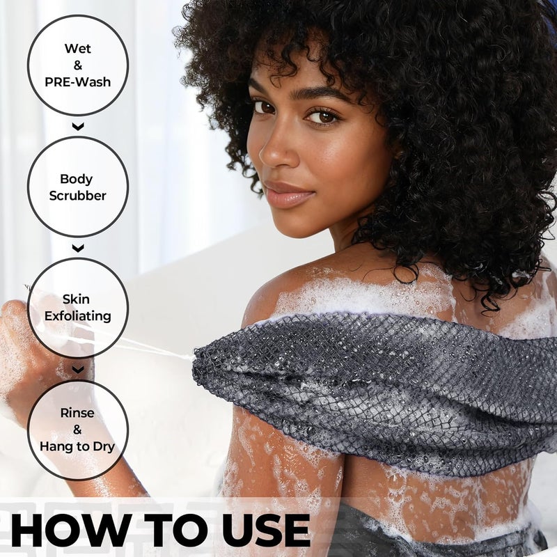 RelaxScene African Net Sponge Authentic - 2 Pieces Exfoliating Body Scrubber Bath Sponge York&Slate - Back Scrubber Washcloth for Shower - Real African Scrub Exfoliator Body Care Bathing Accessorie - Image 5